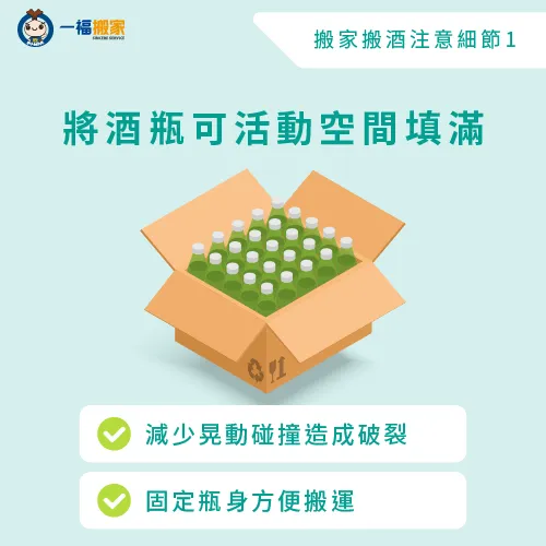 將酒瓶的可活動空間填滿-搬家怎麼搬酒
