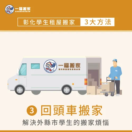 外縣市學生選擇回頭車搬家經濟實惠又方便! 回頭車搬家-彰化學生租屋搬家