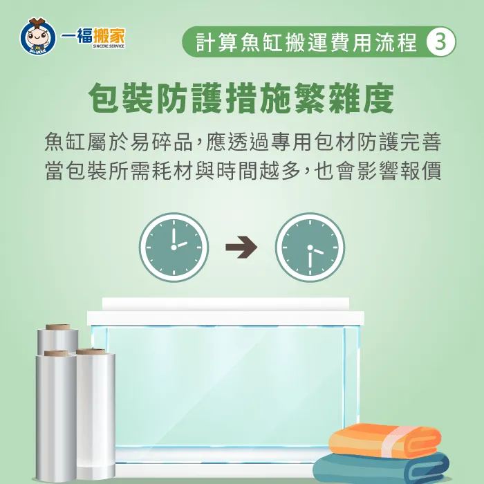 魚缸包裝防護措施繁雜度-魚缸搬運價格