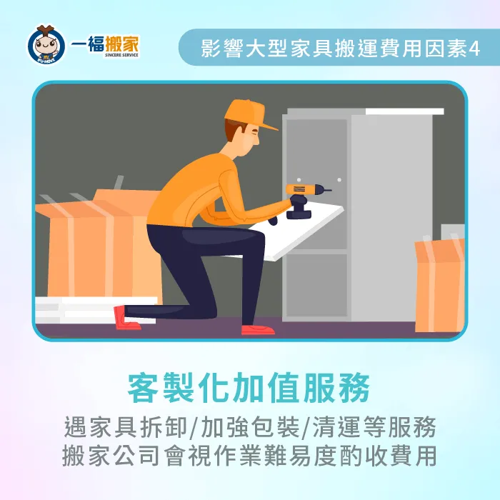 客製化加值服務-大型家具搬運費用