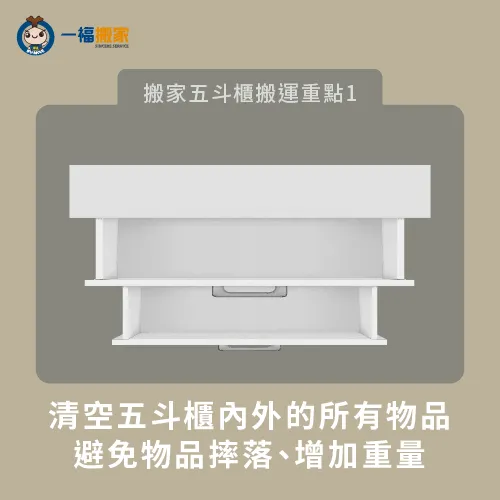 清空五斗櫃內外物品-搬家 五斗櫃