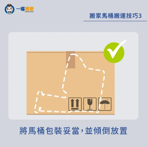 將馬桶傾倒放置,才能避免路途搖晃而破裂哦 搬家馬桶搬運技巧3-搬家 馬桶