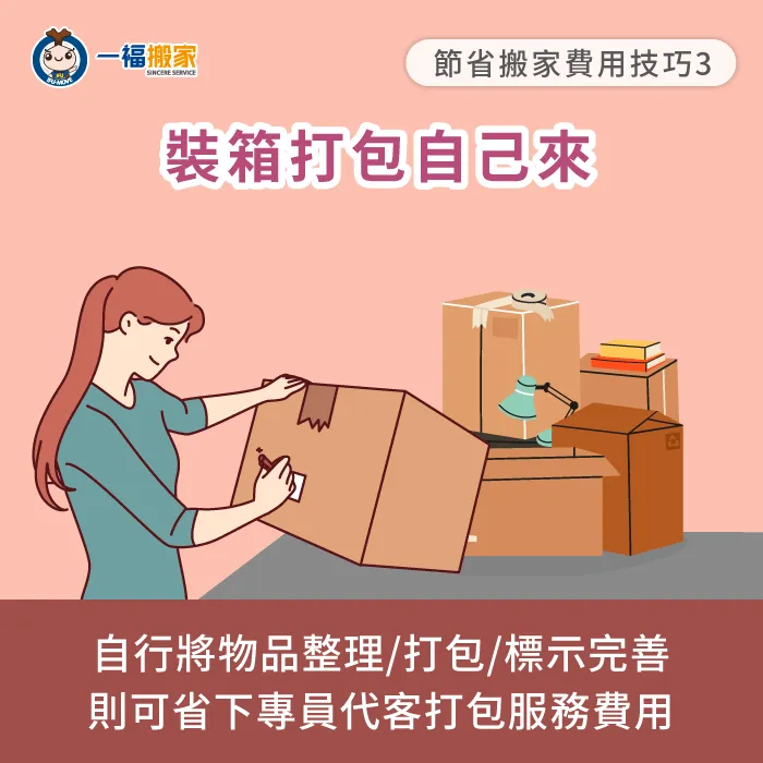 自行裝箱打包有助於節省搬家費用-請搬家公司多少錢