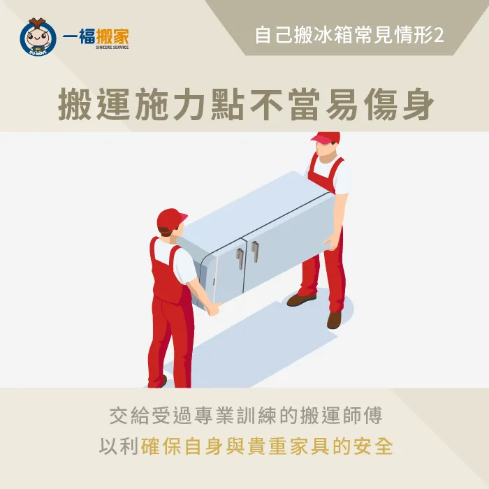 自己搬冰箱施力點不當-一個人搬冰箱