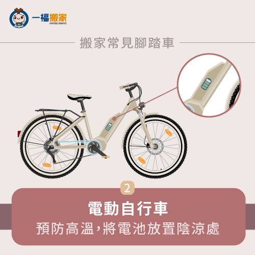 電動自行車先拆卸電池-搬家腳踏車