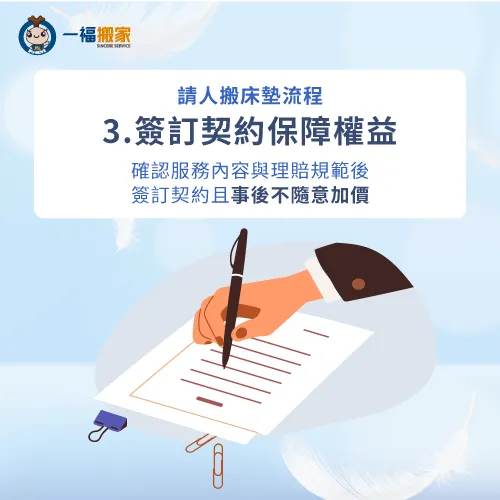 簽訂契約保障雙方權益-舊床墊搬運