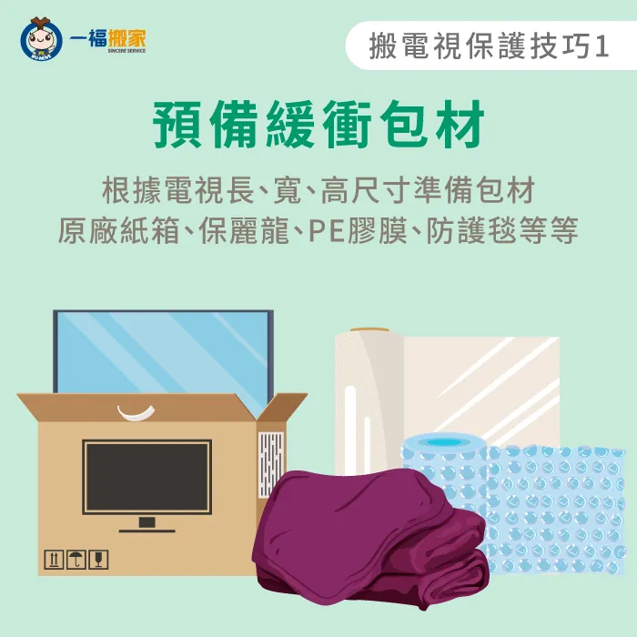 預備電視緩衝包材-電視搬家保護