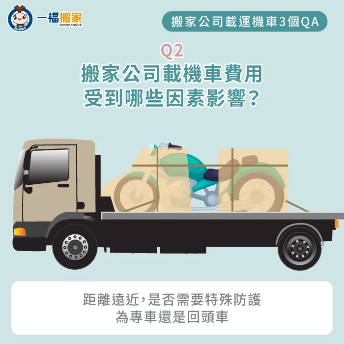 通常包含距離是遠是近,是否需要特殊防護,為專車還是回頭車 搬家公司載機車費用影響因素-搬家公司可以載機車嗎