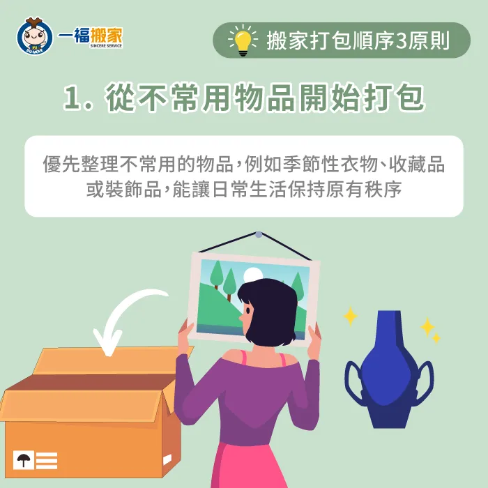 不常用物品開始打包-搬家打包順序