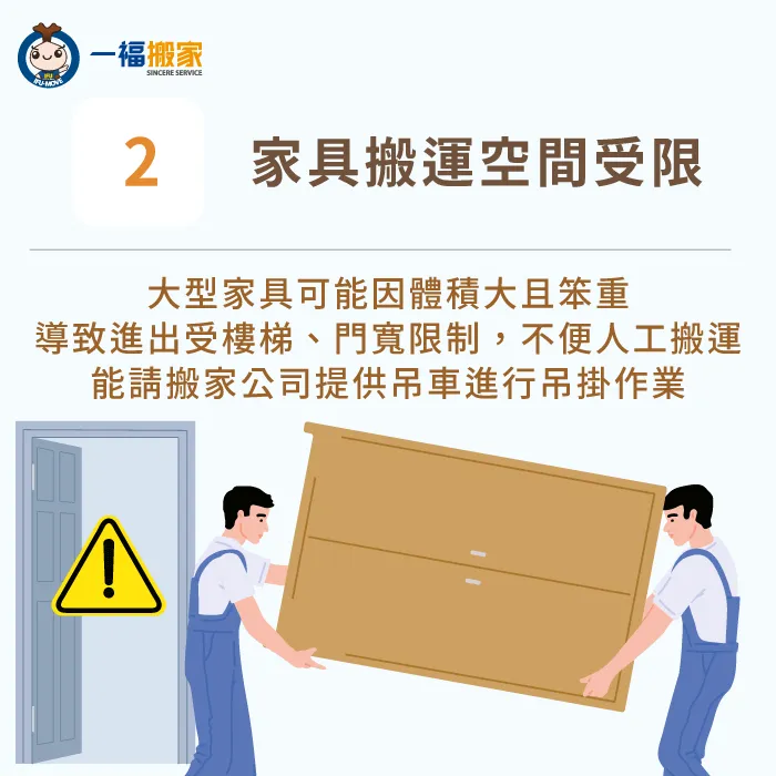 大型家具搬運可能受空間限制難以移動-重物 搬家