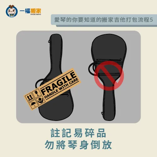 註記易碎品並且物將琴身倒放-搬家 運送 吉他